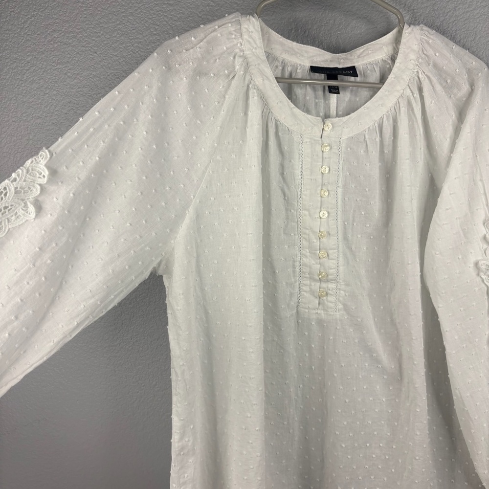 Lane Bryant White Flowy Blouse - Picture 2 of 7